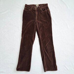 LL Bean Brown Corduroy Pants Sz 6 Straight Leg Gorpcore Y2K Granola Academia